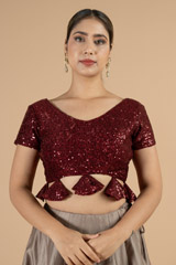 Red Sequin Blouse