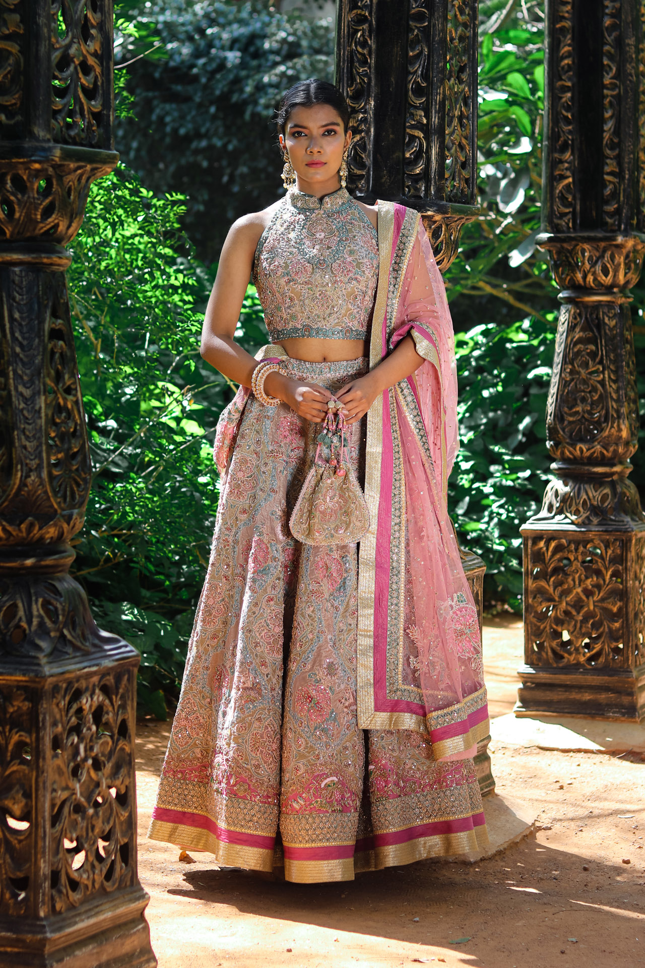 MULTICOLOR EMBELLISHED LEHENGA