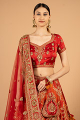 Red Embellished LehengaDSC03853