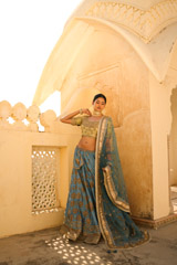 Blue Embellished LehengaDSC03029
