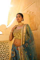 Blue Embellished LehengaDSC03037