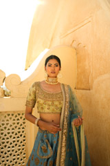 Blue Embellished LehengaDSC03040