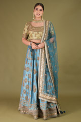 Blue Embellished LehengaDSC05343