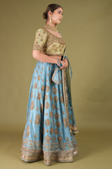 Blue Embellished LehengaDSC05346