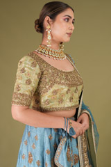 Blue Embellished LehengaDSC05347