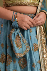 Blue Embellished LehengaDSC05348