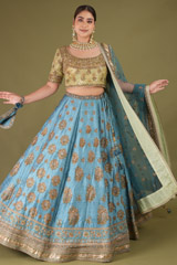 Blue Embellished LehengaDSC05350