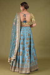 Blue Embellished LehengaDSC05353