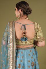 Blue Embellished LehengaDSC05354