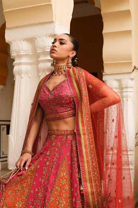 Pink Embellished Lehenga