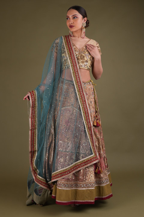 Multi Color Embellished Lehenga