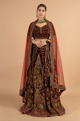 Maroon Embellished LehengaDSC01126