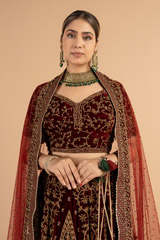 Maroon Embellished LehengaDSC01127