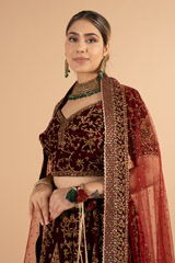 Maroon Embellished LehengaDSC01130