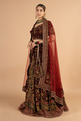 Maroon Embellished LehengaDSC01131