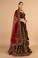 Maroon Embellished LehengaDSC01132