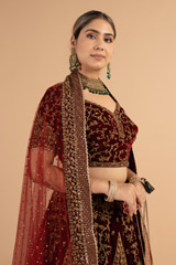 Maroon Embellished LehengaDSC01133