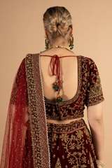 Maroon Embellished LehengaDSC01135