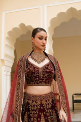 Maroon Embellished LehengaDSC04551