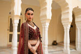 Maroon Embellished LehengaDSC04562