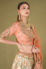 Coral Embellished LehengaDSC05154