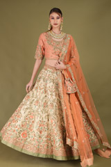 Coral Embellished LehengaDSC05158