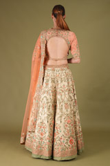 Coral Embellished LehengaDSC05160