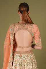 Coral Embellished LehengaDSC05161