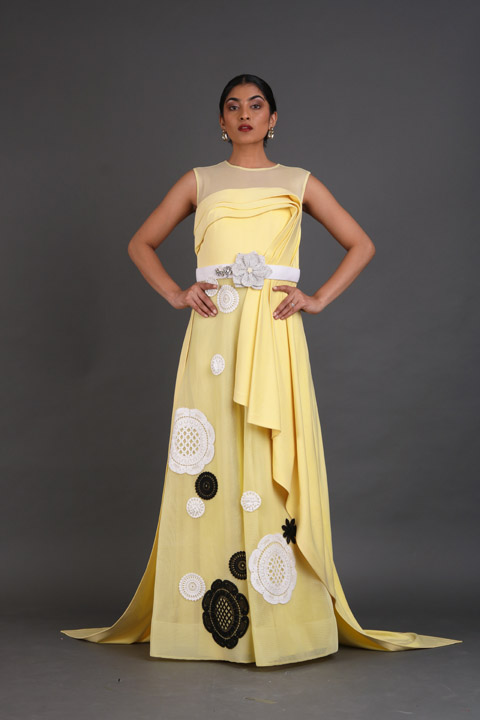 Asymmetric Yellow Gown