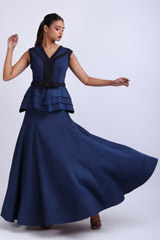 Teal Layered Peplum GownIMG_7796