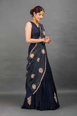 Royal Blue Crinkled Skirt And Top Set_DSC8813-Edit