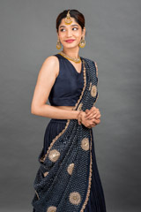 Royal Blue Crinkled Skirt And Top Set_DSC8815-Edit