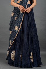 Royal Blue Crinkled Skirt And Top Set_DSC8827