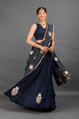 Royal Blue Crinkled Skirt And Top Set_DSC8831-Edit