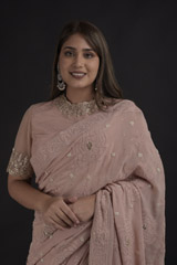 Dusty Pink Saree Set_DTR1525