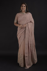 Dusty Pink Saree Set