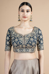 Blue Embroidered BlouseDSC09706