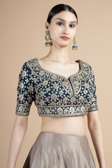 Blue Embroidered BlouseDSC09708
