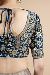 Blue Embroidered BlouseDSC09712