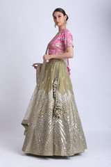 Green Organza Lehenga With Gota EmbroideryIMG_7872