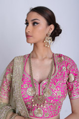 Green Organza Lehenga With Gota EmbroideryIMG_7880