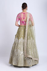 Green Organza Lehenga With Gota EmbroideryIMG_7892