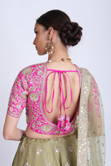 Green Organza Lehenga With Gota EmbroideryIMG_7894