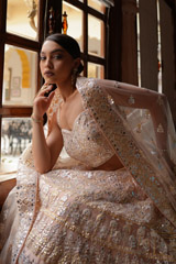 Peach Foil Gota Lehenga