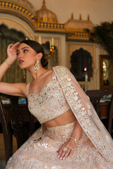 Peach Foil Gota LehengaDSC03833
