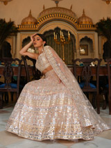 Peach Foil Gota LehengaDSC03854