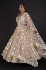 Peach Foil Gota Lehenga_DTR2531