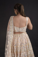 Peach Foil Gota Lehenga_DTR2532
