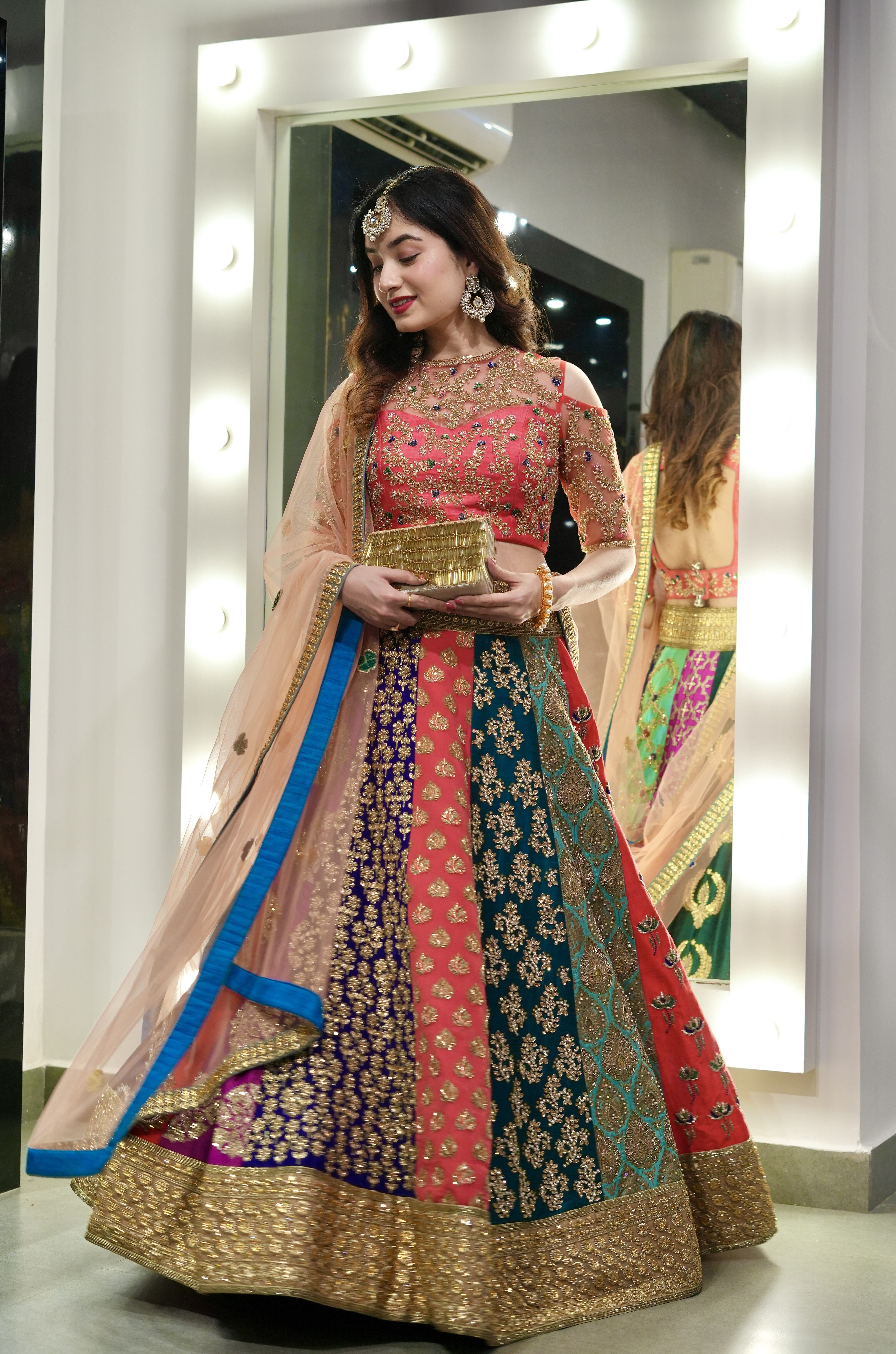Pink Embroidered Lehenga Set