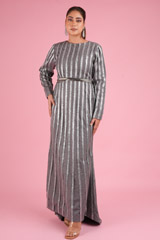 Grey Stripped Gown